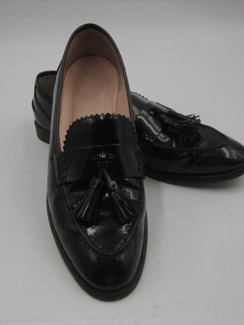 J.Crew Women's Black Patent Leather Academy Tassel Loafers 8.5
